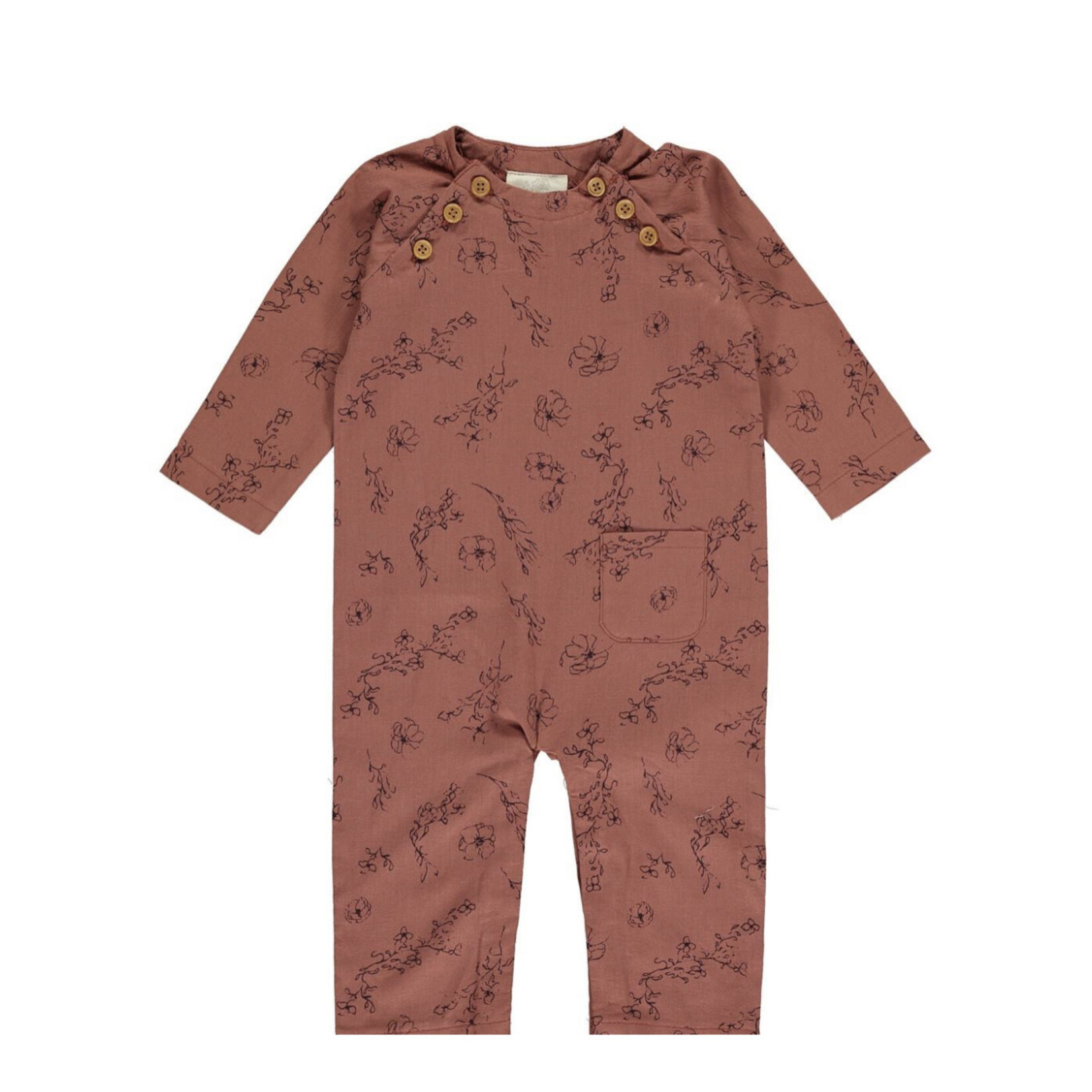 Vignette Jojo Pocket Romper in Rust Floral