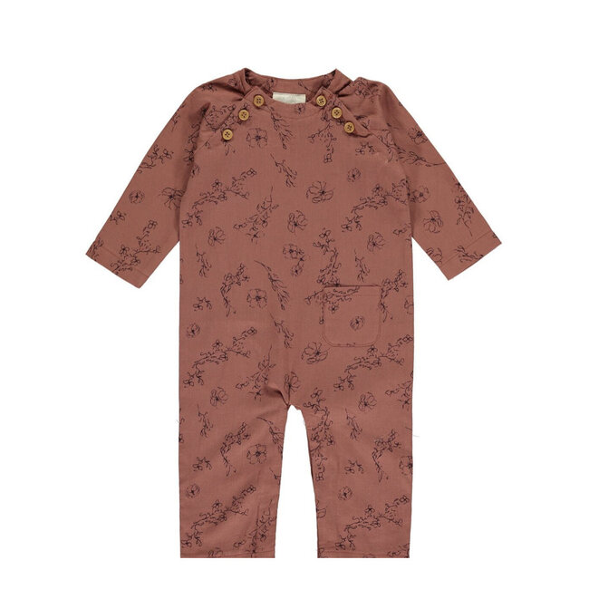 Vignette Jojo Pocket Romper in Rust Floral
