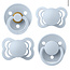 Bibs Try-It Collection  Paci Set 4 PACK | Baby Blue