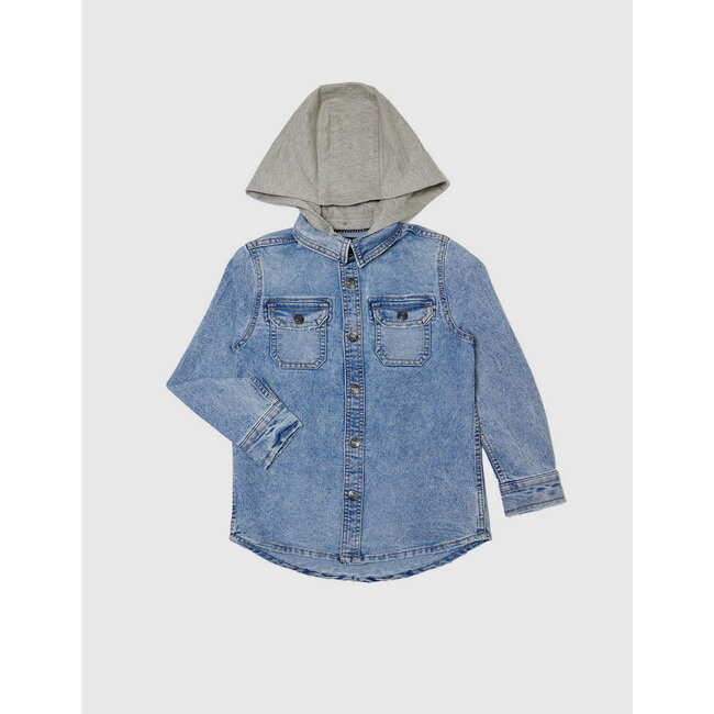 Silver Jeans Denim L/S Shirt with Removable Hood