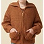 Hayden Girls Zip Up Collared Puff Sleeve Jacket