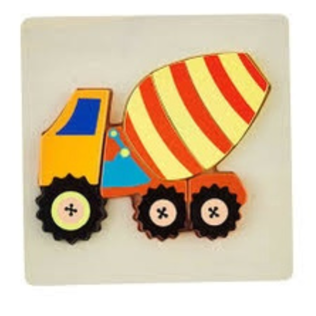 Mud Pie Cement Truck Wood Puzzle