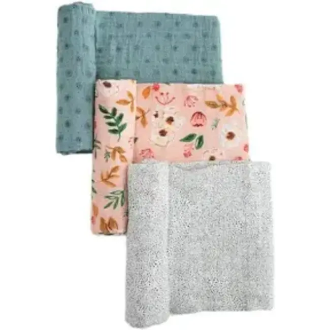 Little Unicorn Cotton Muslin Swaddle Blanket Set - Vintage Floral