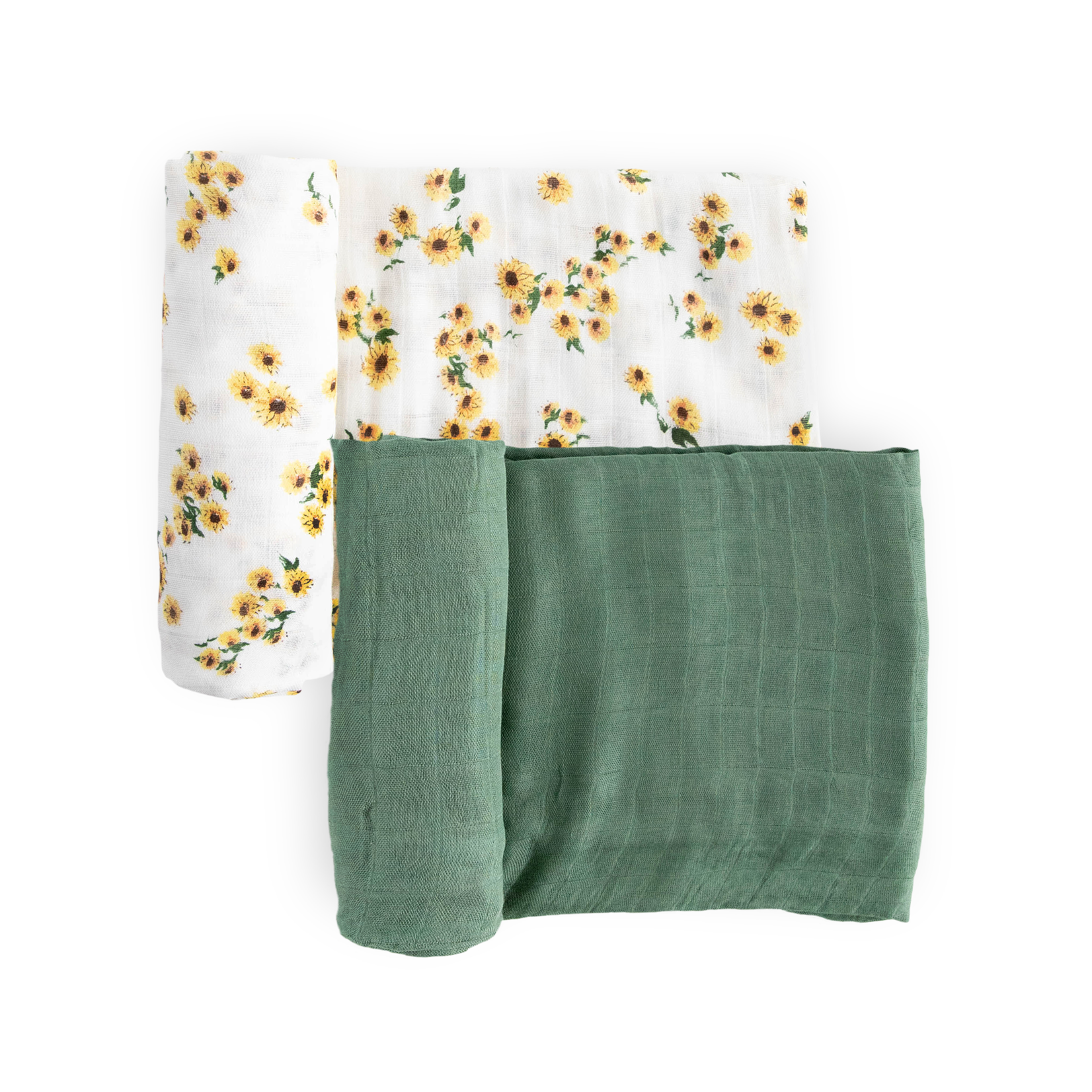 Little Unicorn Deluxe Muslin Swaddle Blanket Set - Ditsy Sunflower