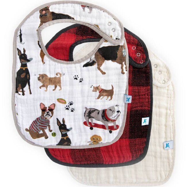 Little Unicorn Cotton Muslin Classic Bib 3 Pack - Woof