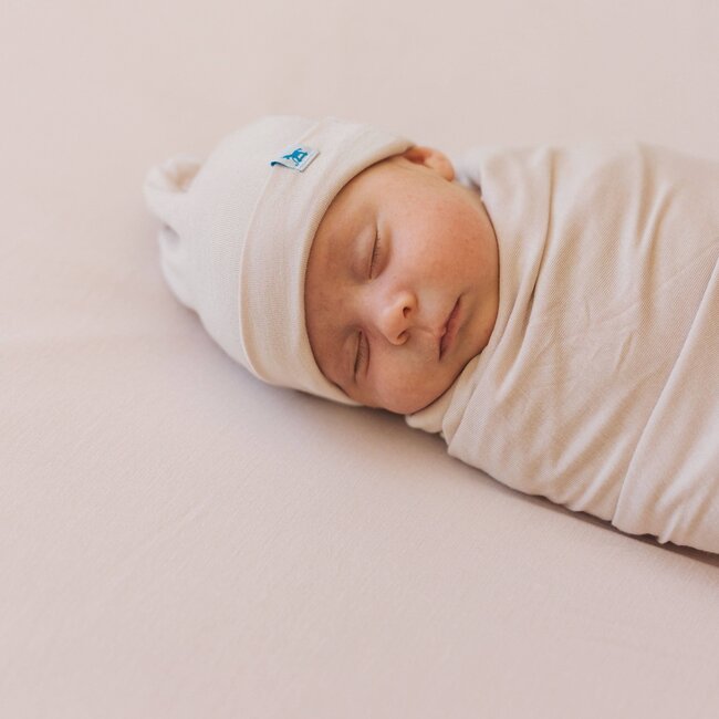 Little Unicorn Stretch Knit Swaddle & Hat Set - Soft Blush