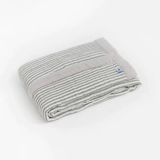 Little Unicorn Cotton Muslin Baby Quilt - Grey Stripe
