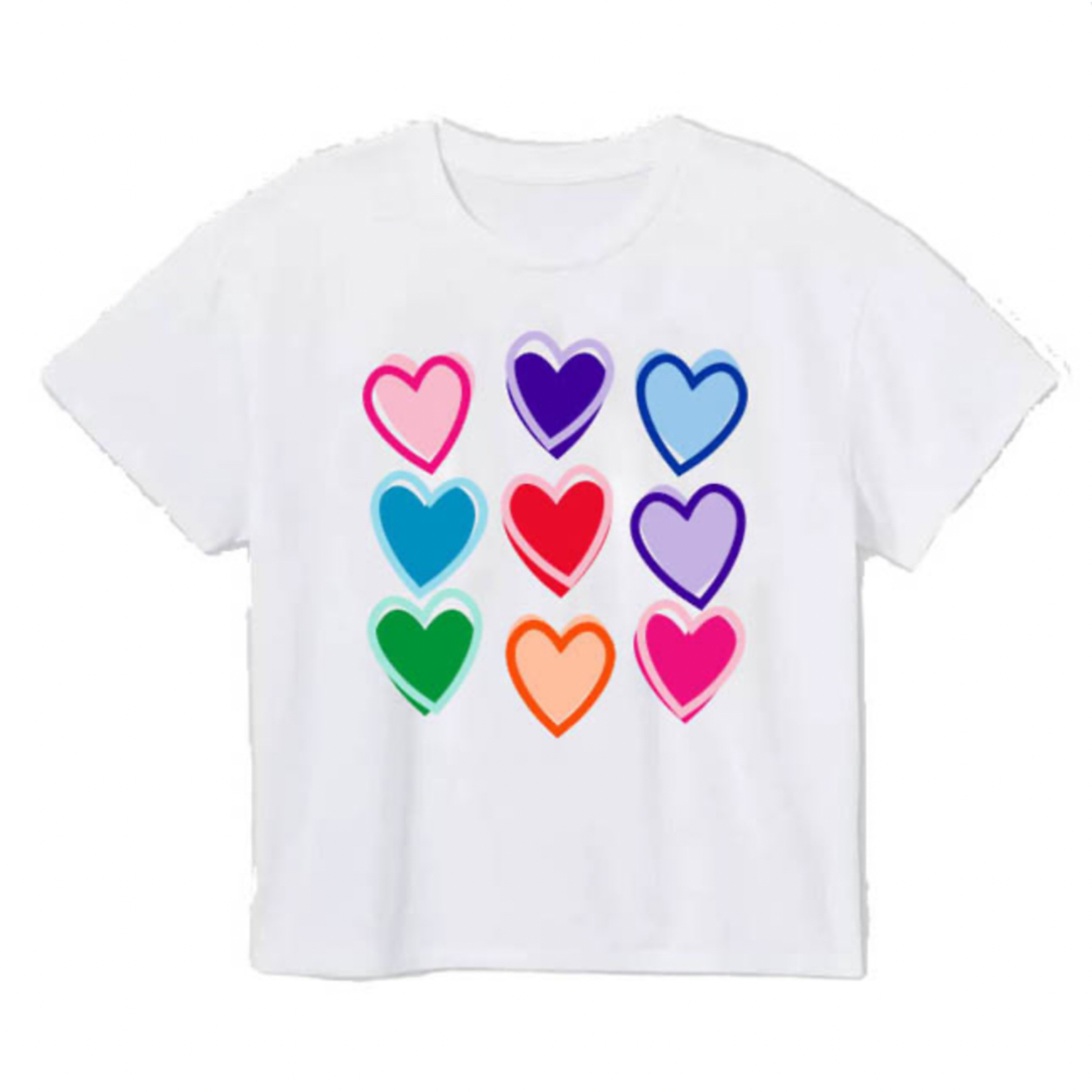 Azarhia Sequin Rainbow Hearts Boxy Tee (2T - 14)