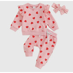 Sparkledots Pink/Red Hearts Loungewear Set