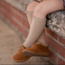 Little Stocking Co. Oat Lace Top Knee High Socks