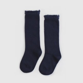 Little Stocking Co. Navy Lace Top Knee High Socks