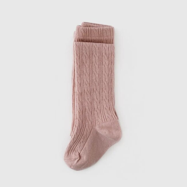 Little Stocking Co. Blush Cable Knit Tights