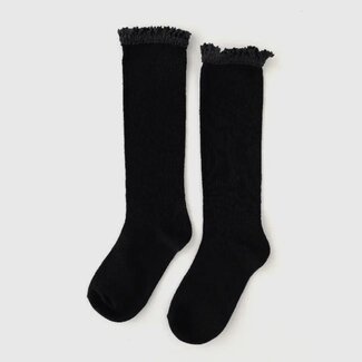 Little Stocking Co. Black Lace Top Knee High Socks