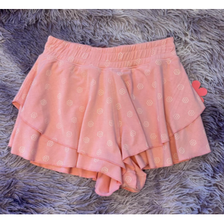 Paper Flower Candy Pink Floral Ruffle Short