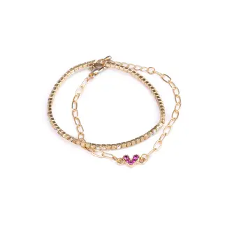 Great Pretenders Linked with Love Bracelet, 2 piece