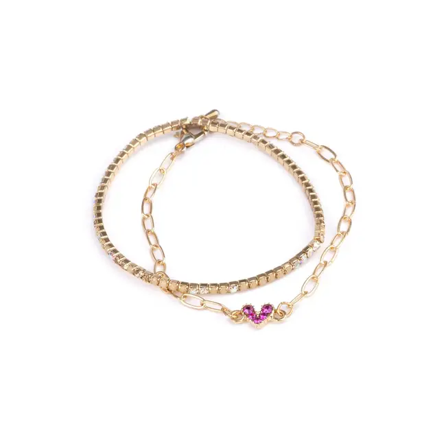 Great Pretenders Linked with Love Bracelet, 2 piece