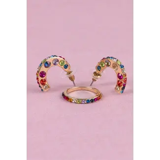 Great Pretenders Rockin' Rhinestone Earrings & Ring Set