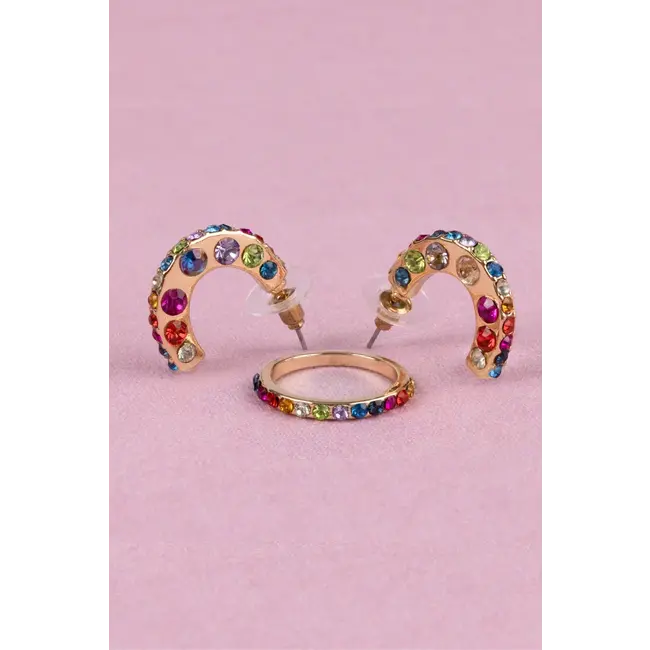 Great Pretenders Rockin' Rhinestone Earrings & Ring Set