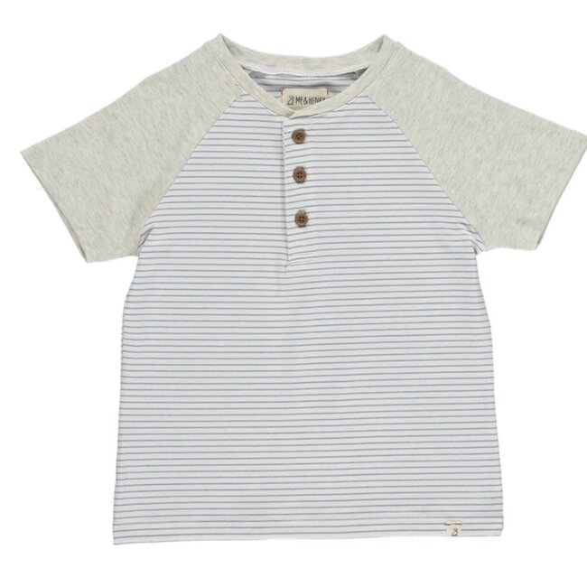 Me and Henry Beacon Raglan Tee in Light Blue Stripe