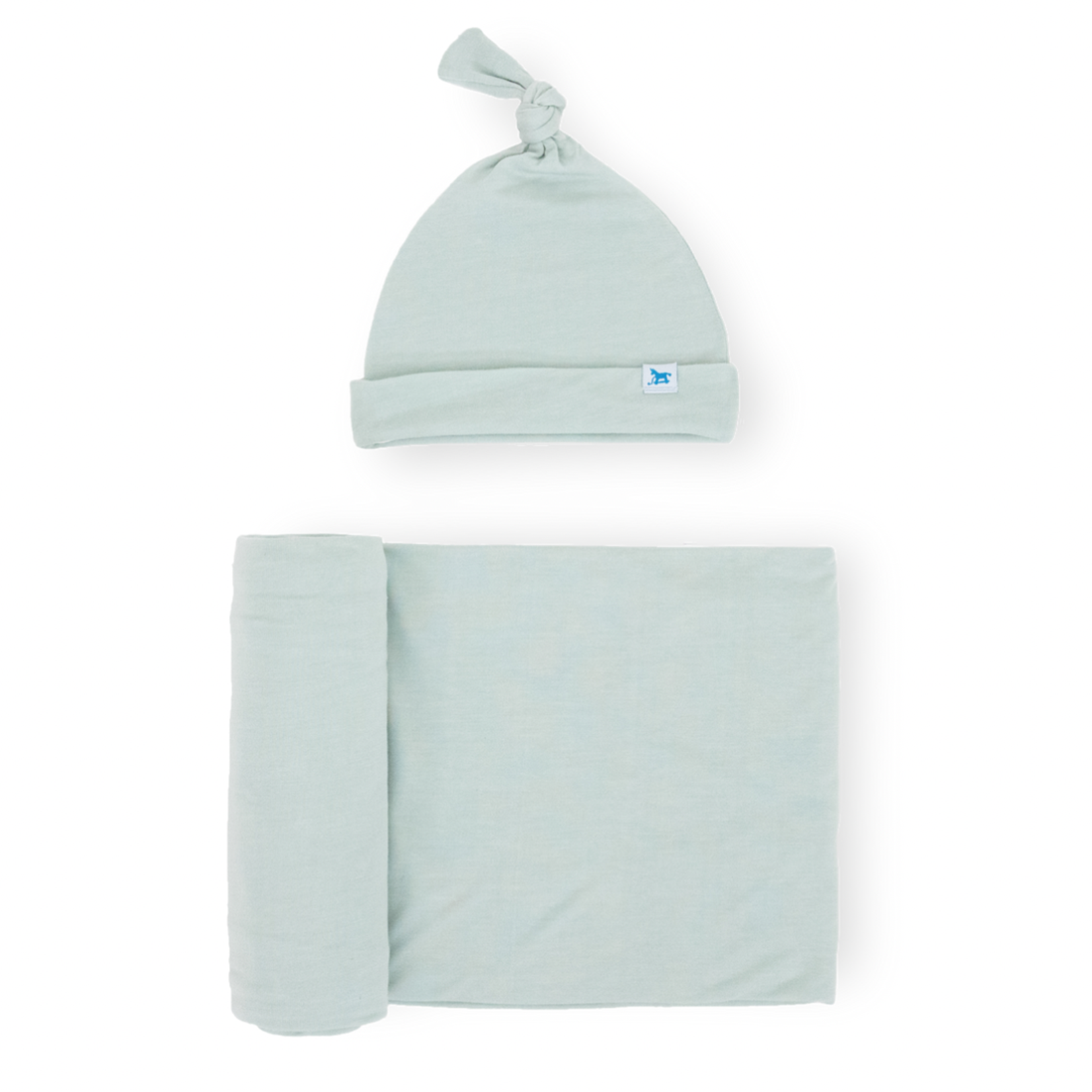 Little Unicorn Stretch Knit Swaddle & Hat Set - Frost Green