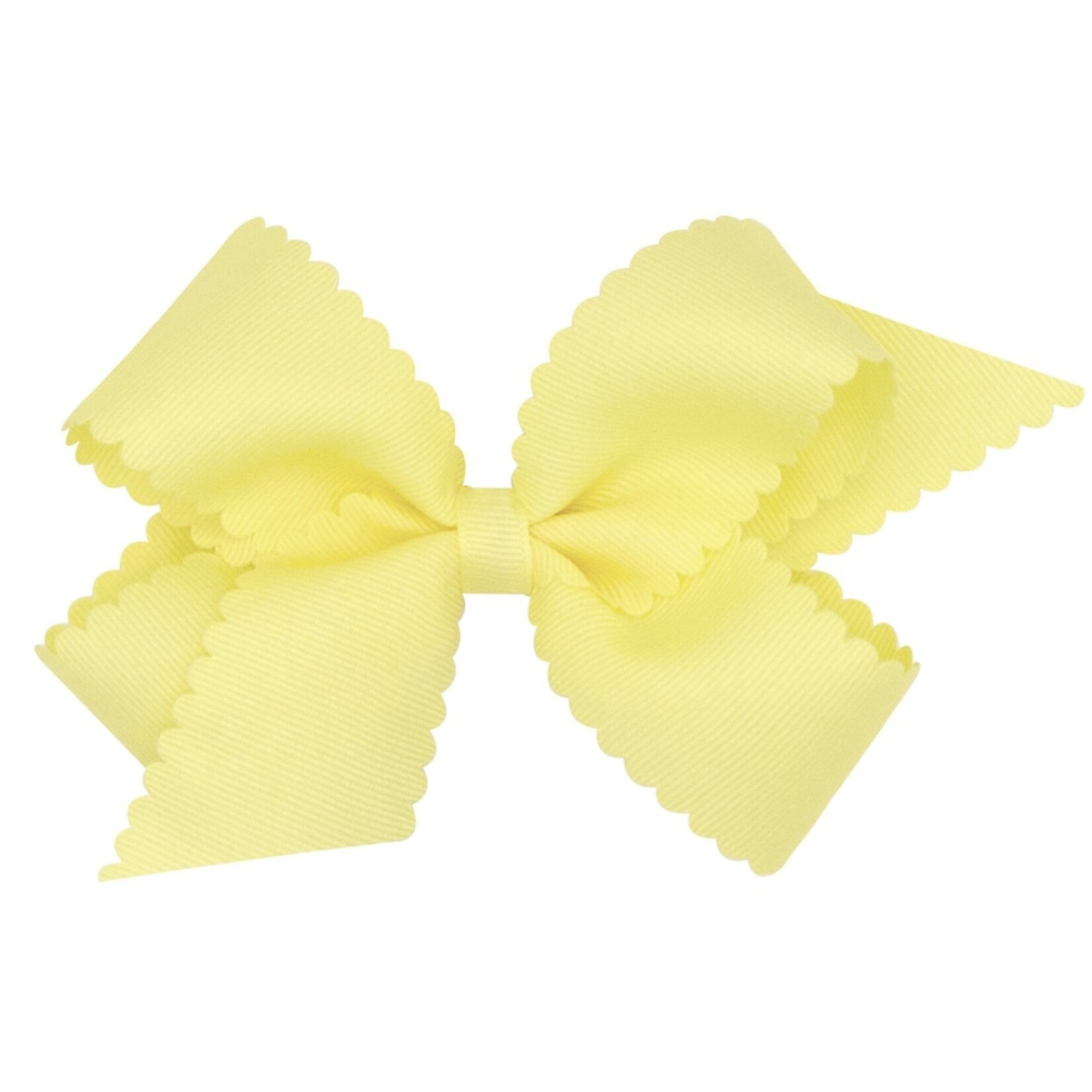 Wee Ones Medium Grosgrain Scalloped Edge Bow - Lt.Yellow