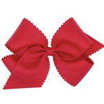 Wee Ones King Grosgrain Scalloped Edge Bow - Red