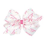 Wee Ones Medium Grosgrain Bow - Birthday Girl