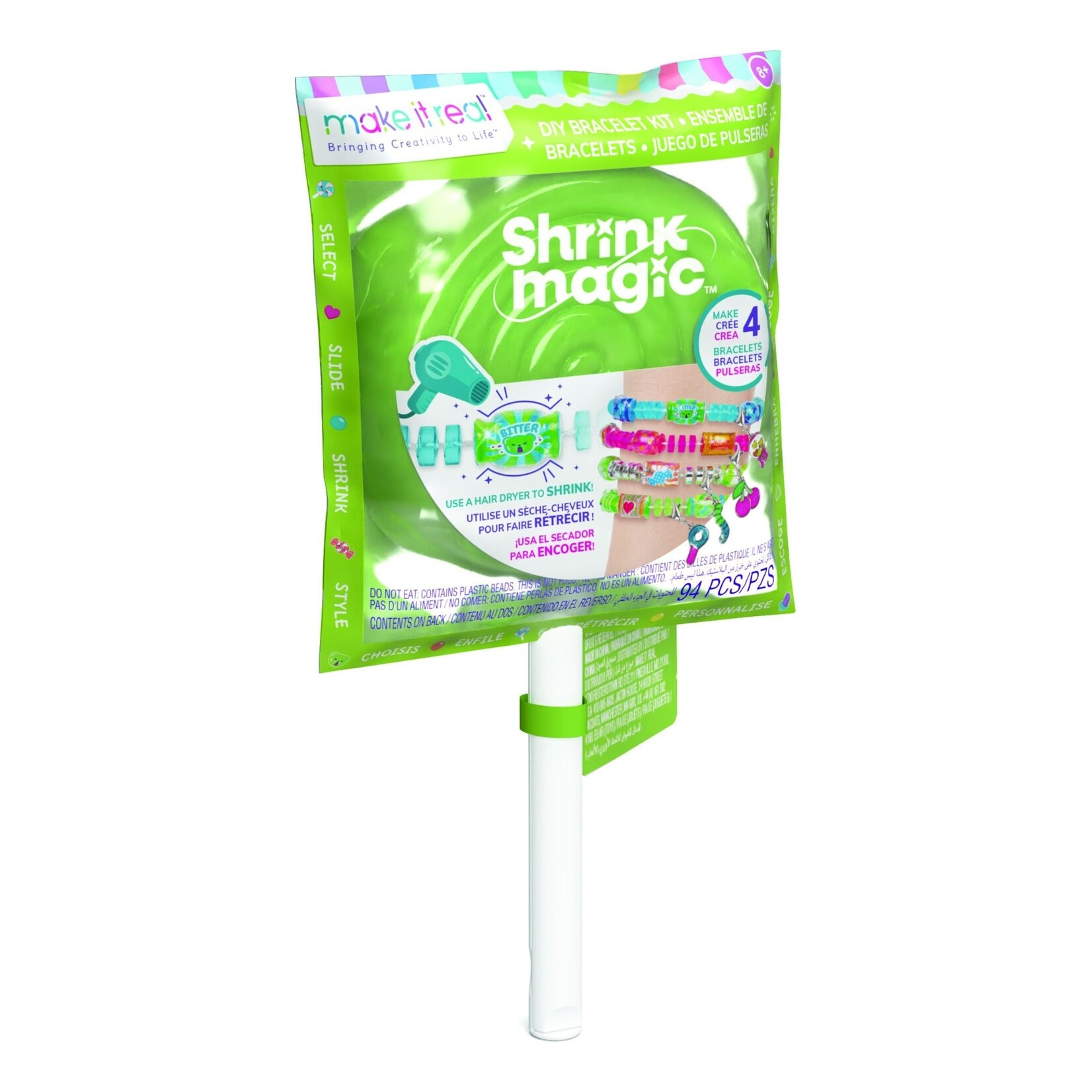 Make It Real Shrink Magic Lollipop Bracelet Kit - Green