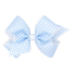 Wee Ones Mini Gingham Moonstitch Bow - Millennium Blue