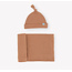 Little Unicorn Stretch Knit Swaddle & Hat Set - Terracotta