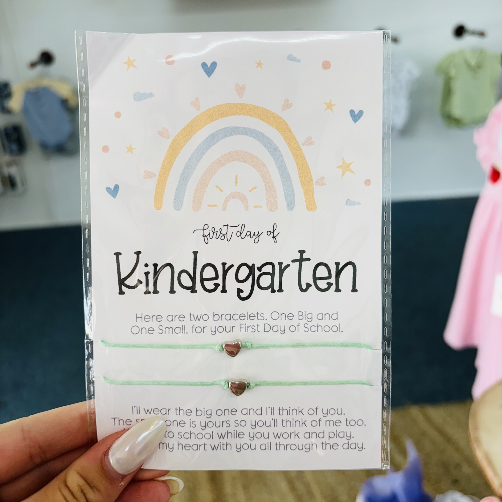 Geaux Magnolia Kindergarten Boho Rainbow First Day of School Wish Bracelet - Aqua