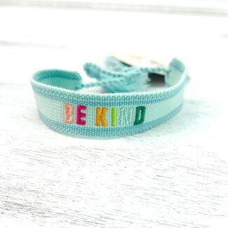 Cleary Lane Co. Colorful Embroidered Bracelets | Mint | Be Kind