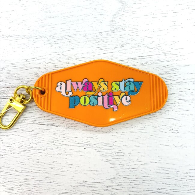 Cleary Lane Co. Motel Keychain | Always Stay Positive | Tangerine