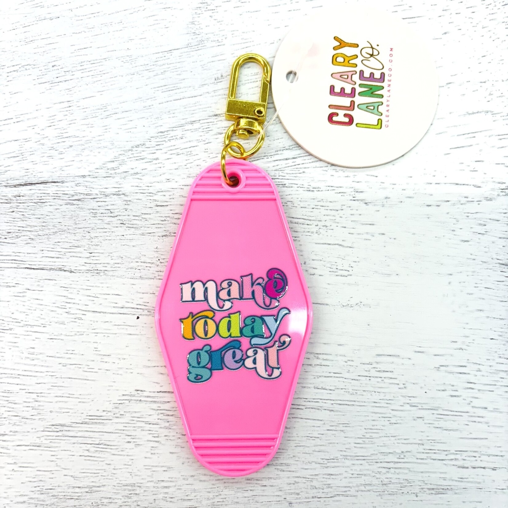 Cleary Lane Co. Motel Keychain | Make Today Great | Bubblegum