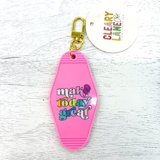 Cleary Lane Co. Motel Keychain | Make Today Great | Bubblegum