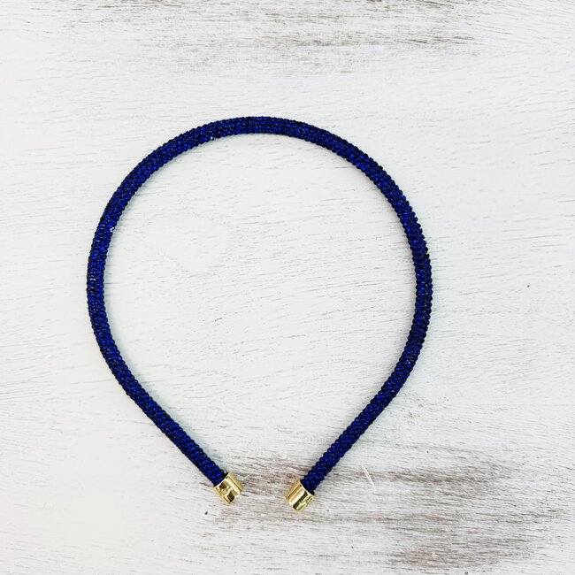 Azarhia Thin Rhinestone Headband - Blue