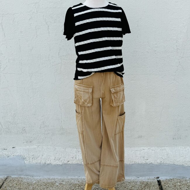 Hayden Girls Striped Loose Knit Top