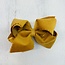 Wee Ones Small King Scalloped Edge Faux Velvet Overlay Bow - Old Gold