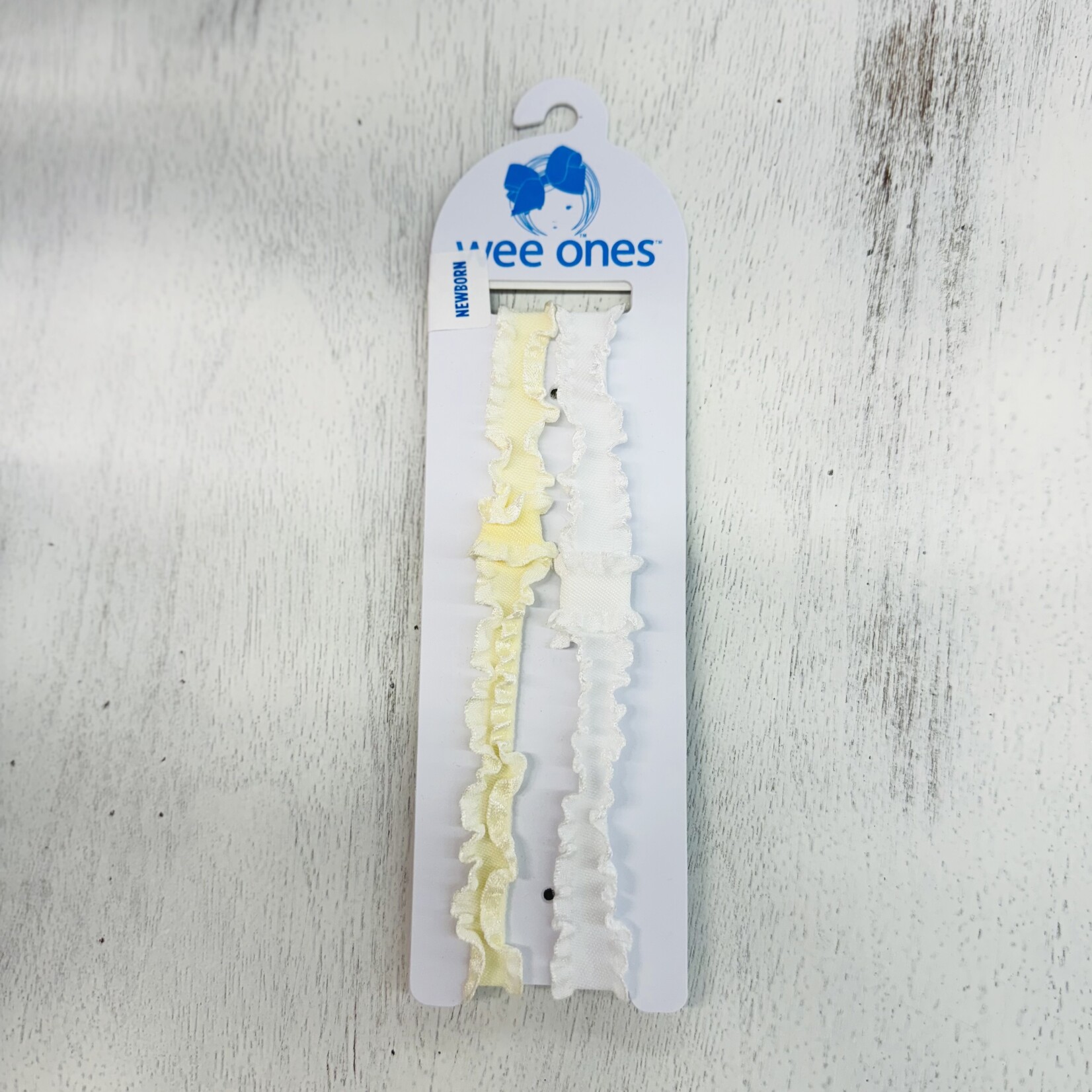 Wee Ones Add-A-Bow Stretch Ruffle 2 Pack -Ivory/White