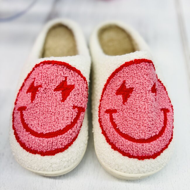 Malibu Sugar Happy Face Slippers- Pink