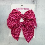 Beauts & Beaus Pink Leopard Piggie Bow Set
