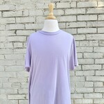 Paper Flower Seamed Relaxed Fit Washed Tee - Lavender Frost