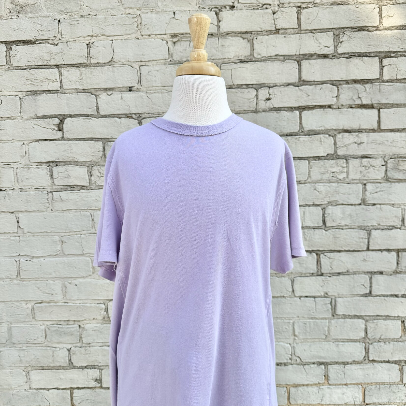 Paper Flower Seamed Relaxed Fit Washed Tee - Lavender Frost