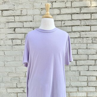Paper Flower Seamed Relaxed Fit Washed Tee - Lavender Frost