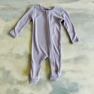 Angel Dear Ribbed Orchid Petal 2 Way Zipper Footie
