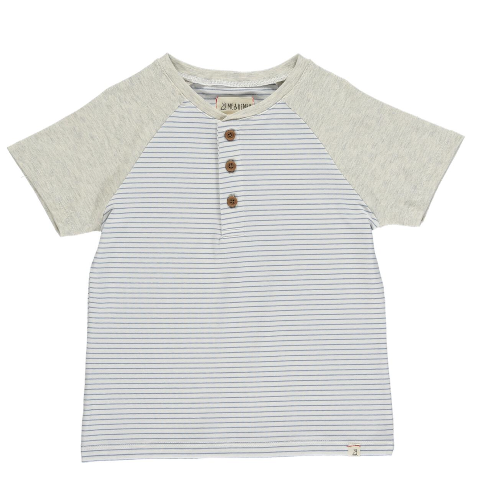Me and Henry Beacon Raglan Tee in Light Blue Stripe