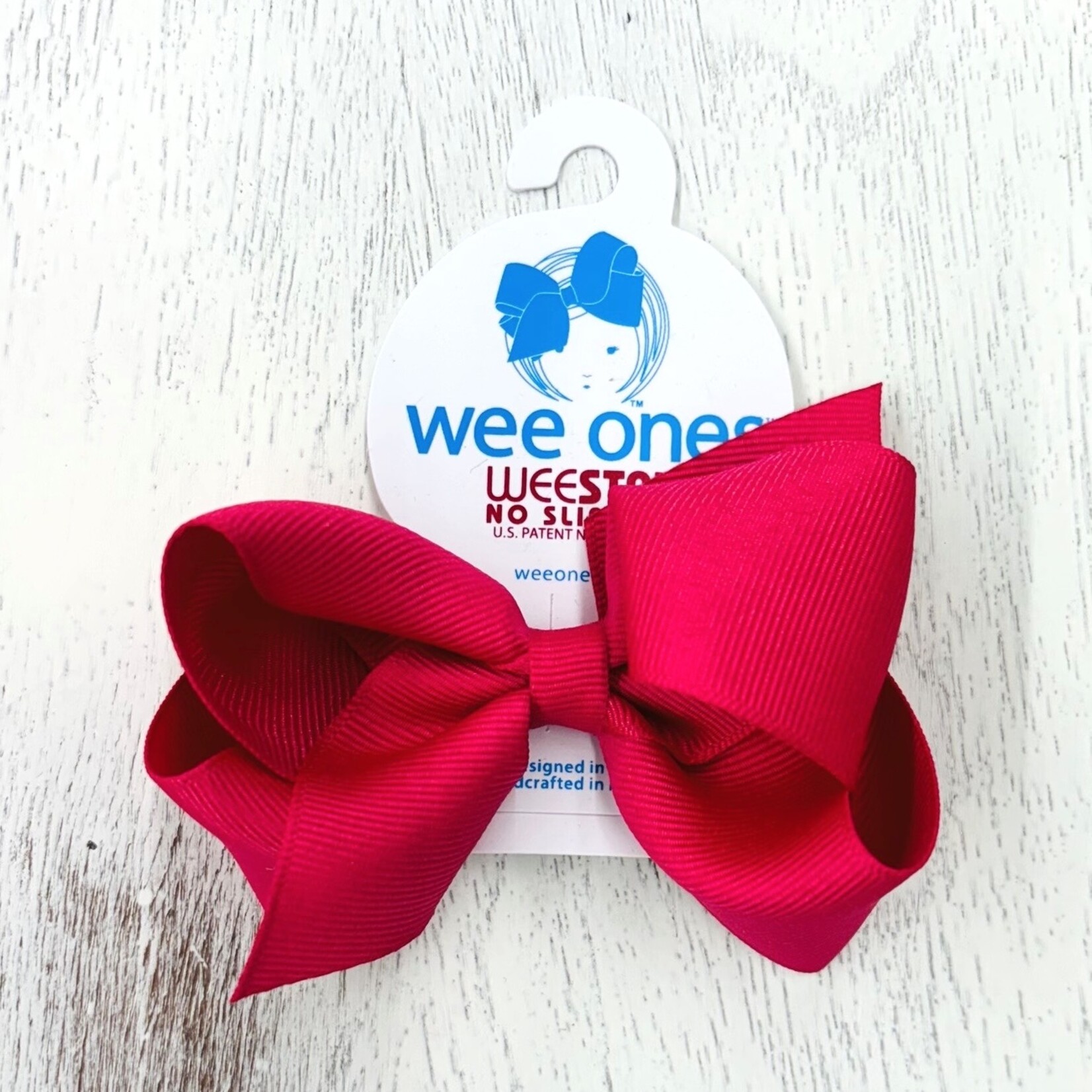 Wee Ones Small Grosgrain Bow - SHOCKING PINK