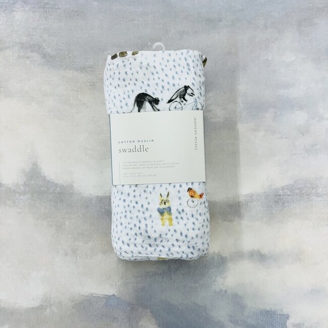 Little Unicorn Cotton Muslin Swaddle Blanket - Party Animal