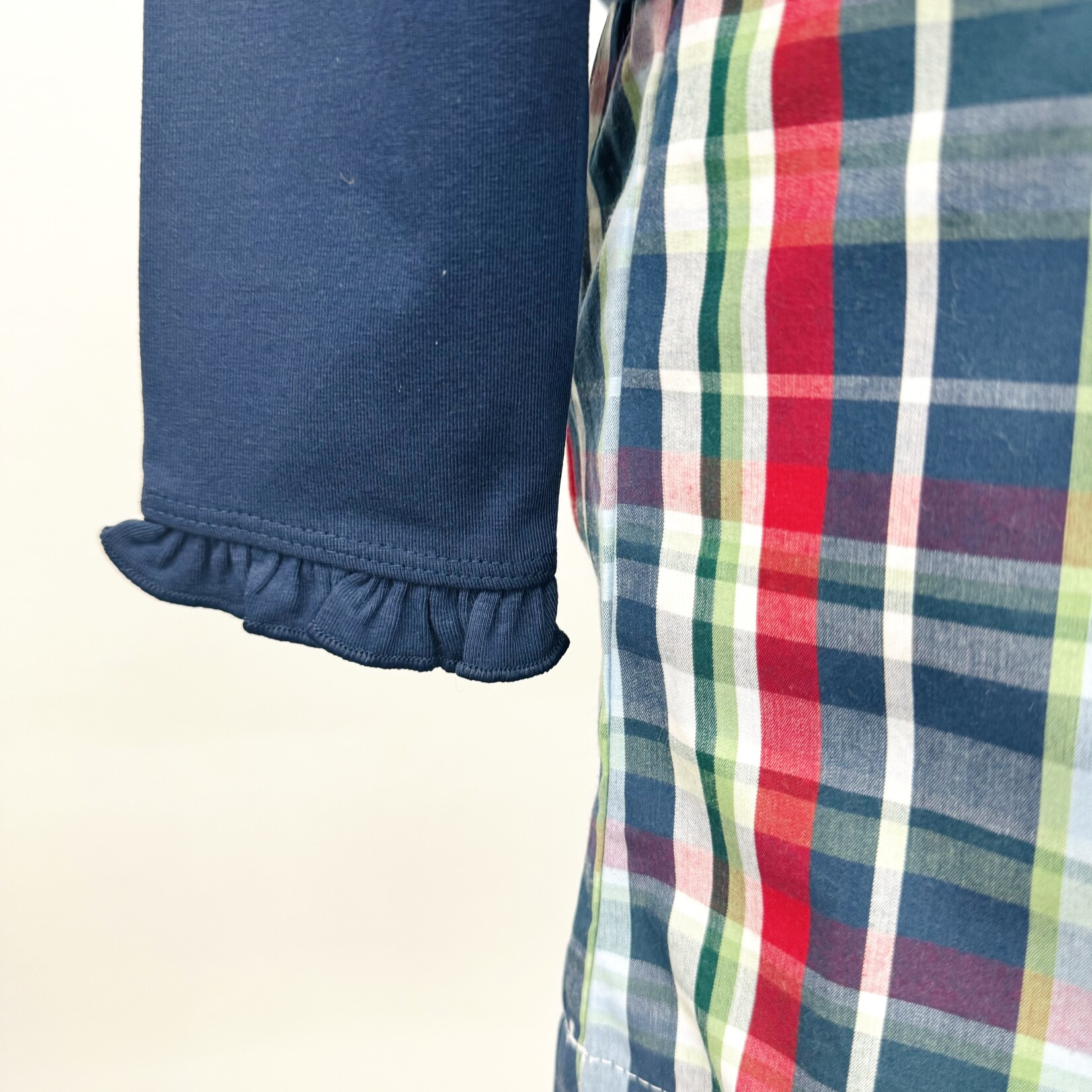 Ruffle Butts Dark Navy LS Ruffle Layering Tee