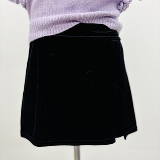Tractr Jeans Black Velvet Knit Skort